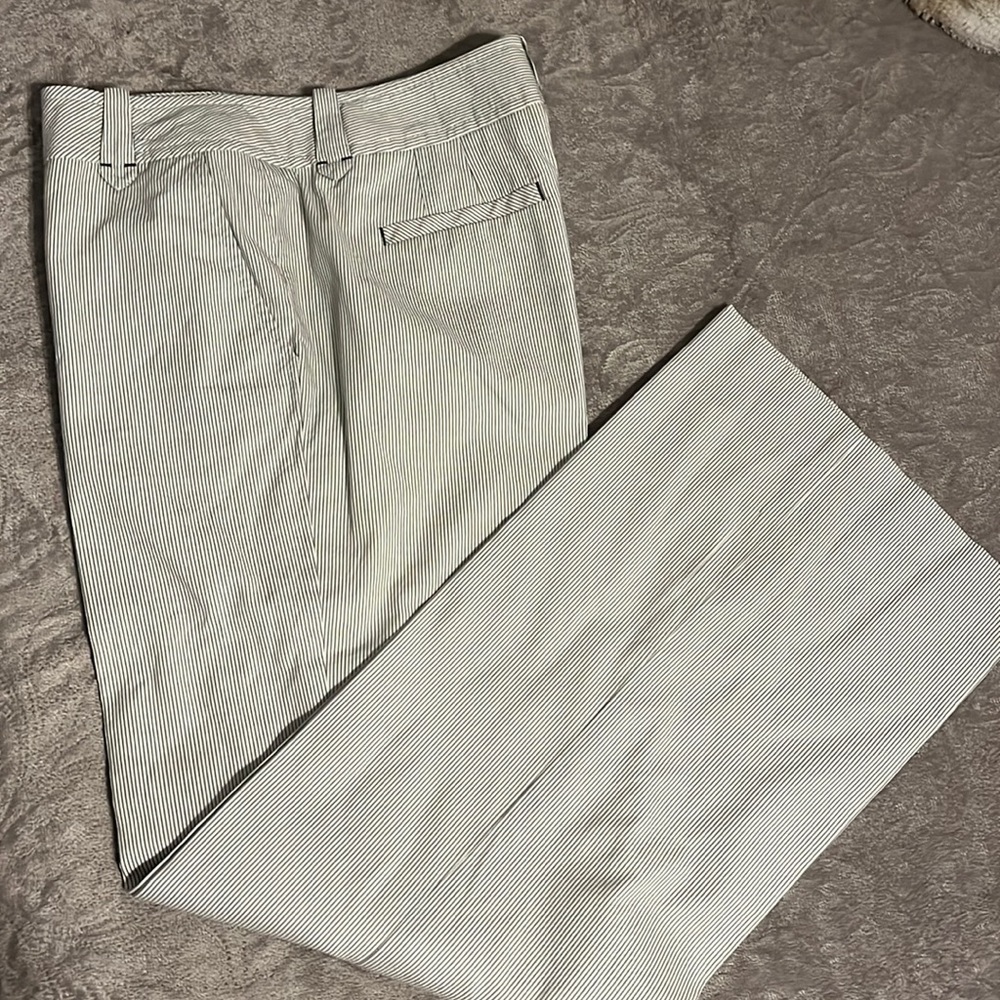 Women’s lined, pin-striped wide leg slacks, size 4P